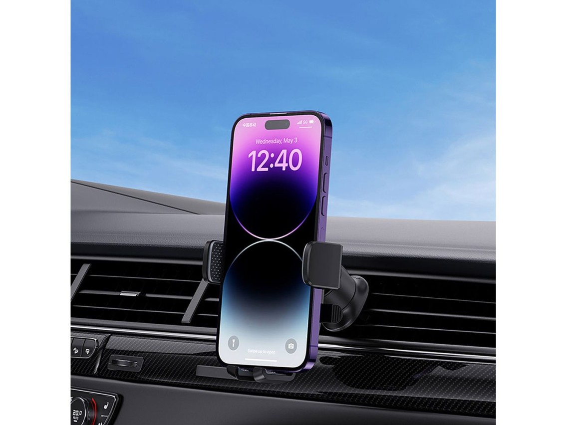 Soporte para coche Baseus UltraControl Pro con ventosa y gancho para rejilla de ventilación - Negro