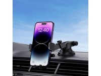 Soporte para coche Baseus UltraControl Pro con ventosa y gancho para rejilla de ventilación - Negro Soporte para coche Baseus UltraControl Pro con ventosa y gancho para rejilla de ventilación - Negro