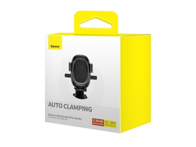 Suporte de carro com braadeira Baseus UltraControl Pro com ventosa/gancho para sada de ar - Preto