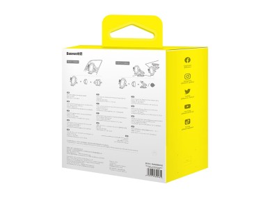 Suporte de carro com braadeira Baseus UltraControl Pro com ventosa/gancho para sada de ar - Preto