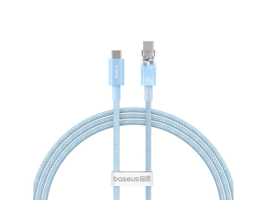 Baseus Explorer 100W USB-C - USB-C Cable with Intelligent Temperature Sensor 1m - Blue