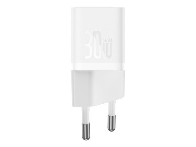 Cargador de pared mini USB-C Baseus GaN5 de 30 W - Blanco