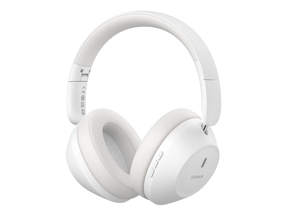 Fones de ouvido sem fio supra-auriculares Baseus Bass 30 Max Bluetooth 5.3 - Branco