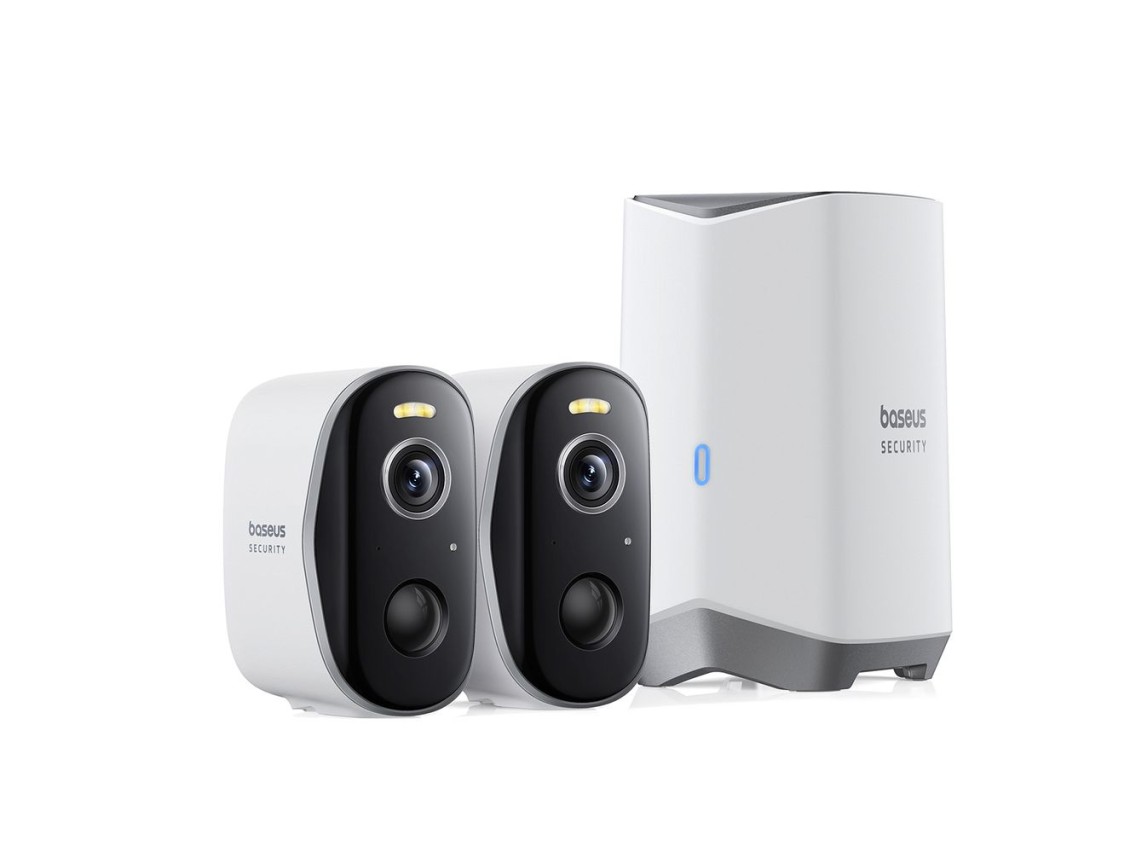 Kit de vigilncia externa Baseus Security N1 Plus Dual 2K (2 cmeras)  Branco