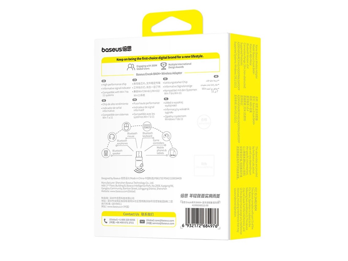 Adaptador Bluetooth 5.4 Baseus Encok BA04+ (negro)