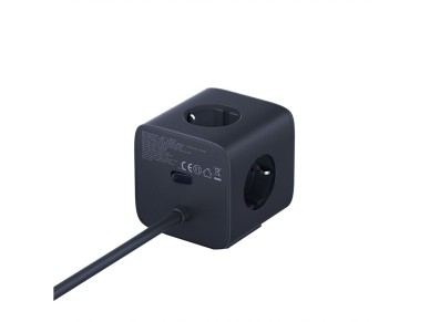 Regleta Baseus EnerFill FA11 de 67 W, con conector USB-A y USB-C, 3 enchufes UE de 1,5 m, color negr