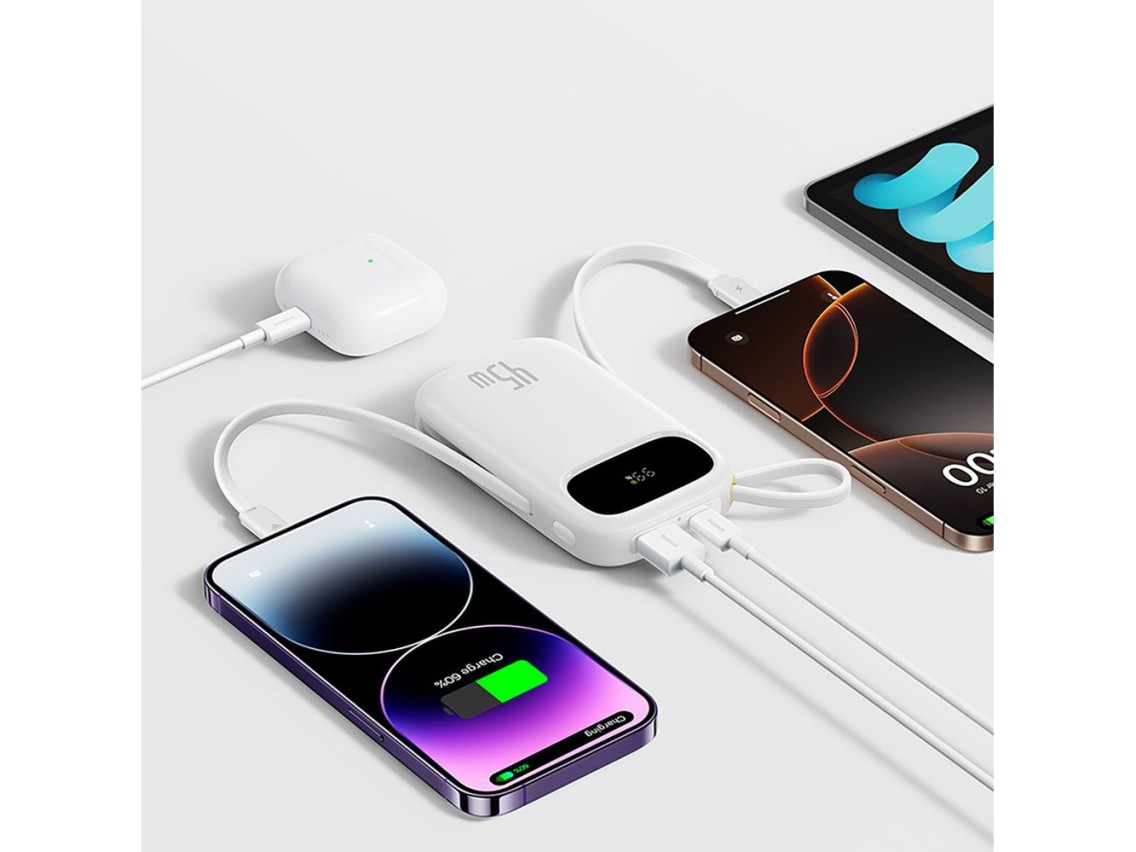 Powerbank Baseus EnerFill FC31 de 20000 mAh y 45 W con pantalla digital y 2 cables integrados (USB-