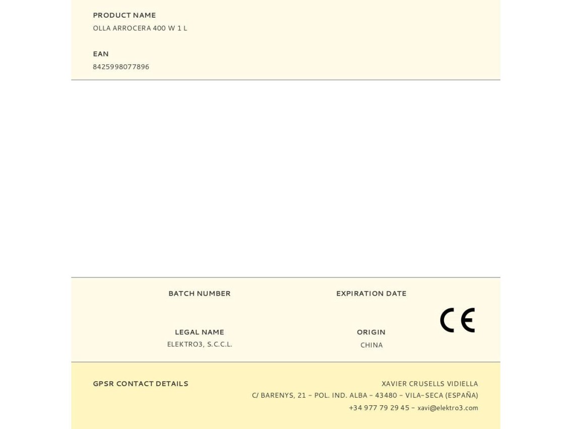 Rice cooker 400w 1l edm