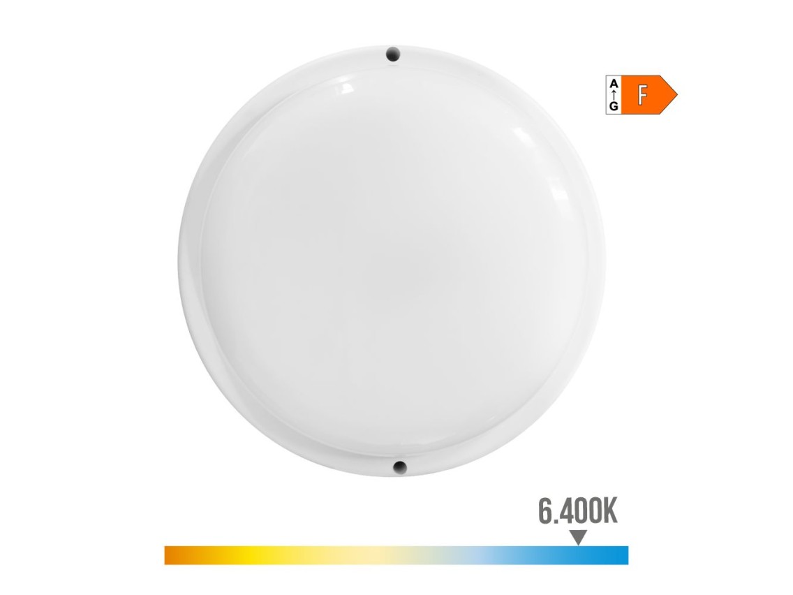 Round led wall light with twilight and motion sensor 18w 1820lm 6,400k cool white edm