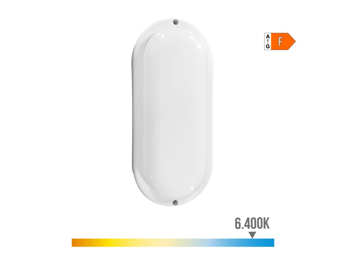 Oval led wall light with twilight and motion sensor 18w 1820lm 6,400k edm