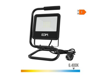 Projetor led com p 50w 4000lm 6400k black series edm