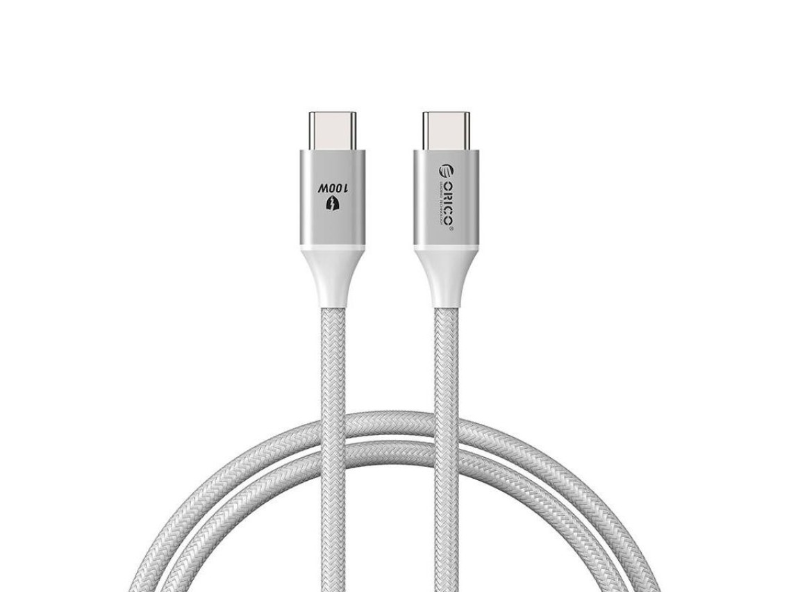 Cable de carga USB-C a USB-C Orico de 100 W (blanco)
