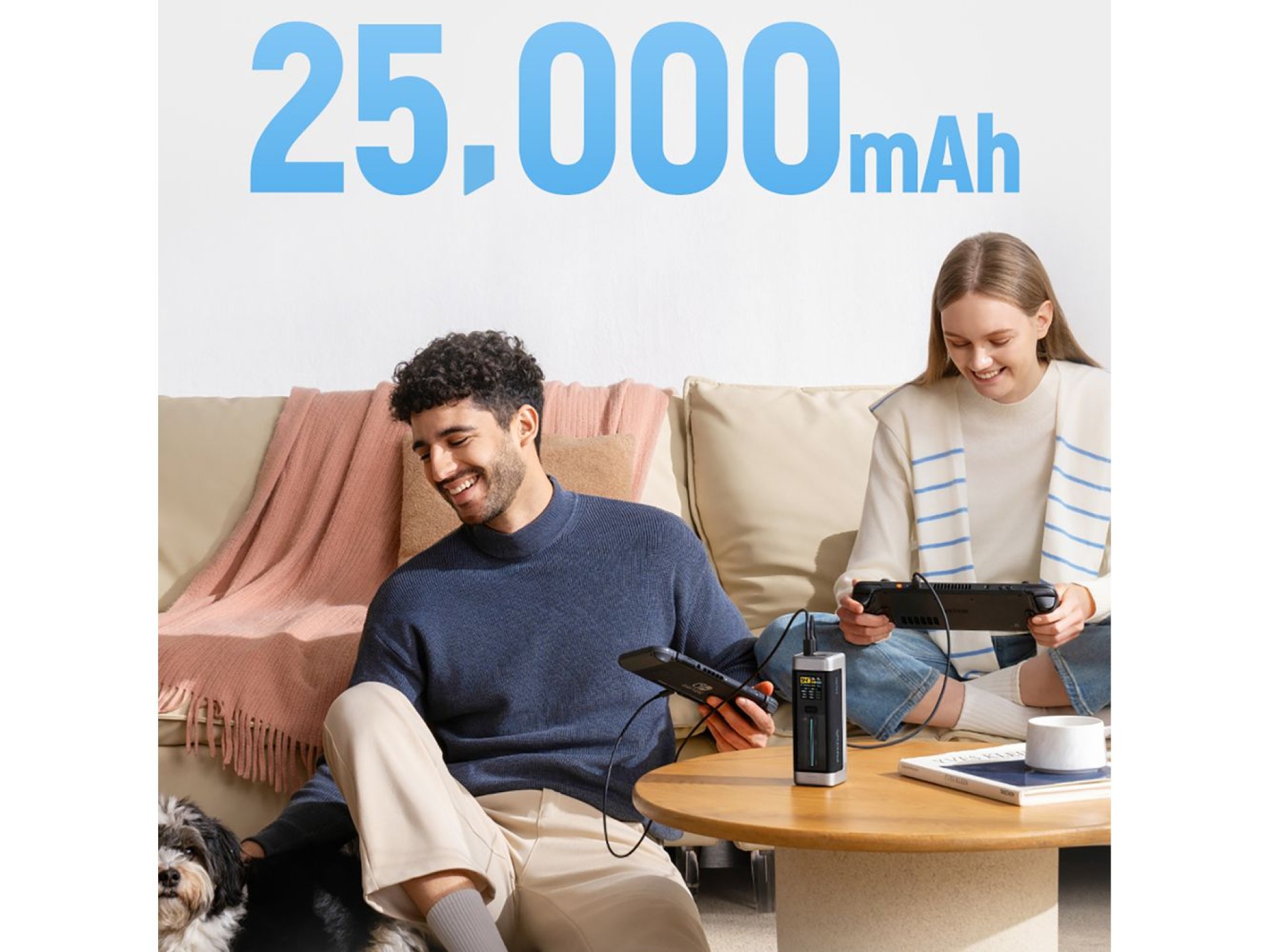 Batería externa Cuktech CUK00P23GLBK 210 W 25000 mAh (2 USB-C, 1 USB-A) - Negro