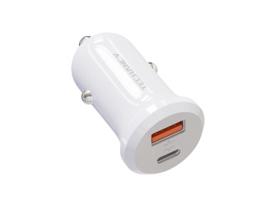 Techancy Car Charger 30W TC6427 USB-A+USB-C Fast Charging QC3.0 PD3.0 Compatible with Mobile Phones 