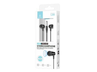 Techancy Auriculares Intra TD8025 Fio 3.5mm Estereo com Microfone Cabo 1.2M Cancelamento Ruido Som H