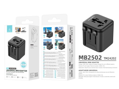 Techancy Universal Travel Adapter MB2502 Converter Worldwide Socket 2500W 10A Compatibility UK EU US