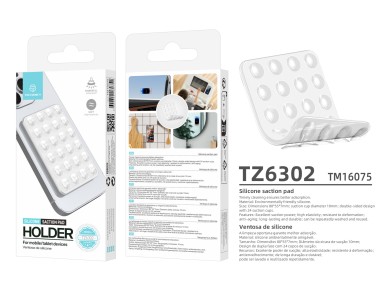 Techancy TZ6302 Suction Cup Mount for Mobile Phone Tablet Eco-Friendly Silicone 24 Suction Cups Stro