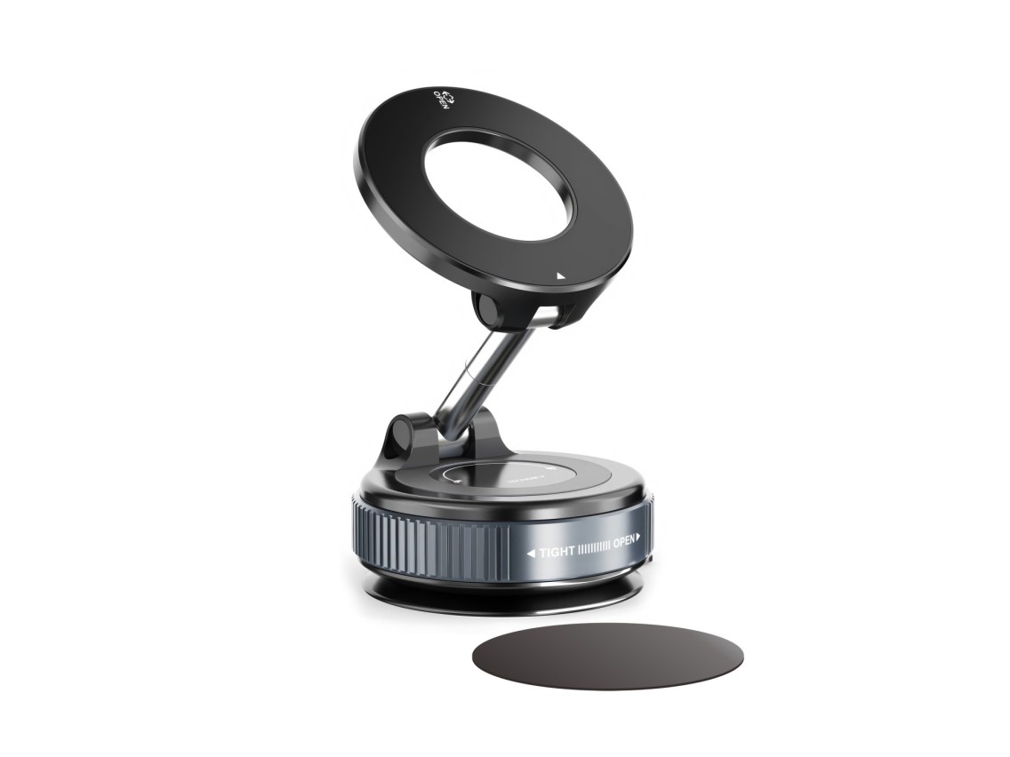 Techancy Magnetic Car Mount TI2343 Empty Base Compatible MagSafe For Dashboard Table Glass Adjustabl