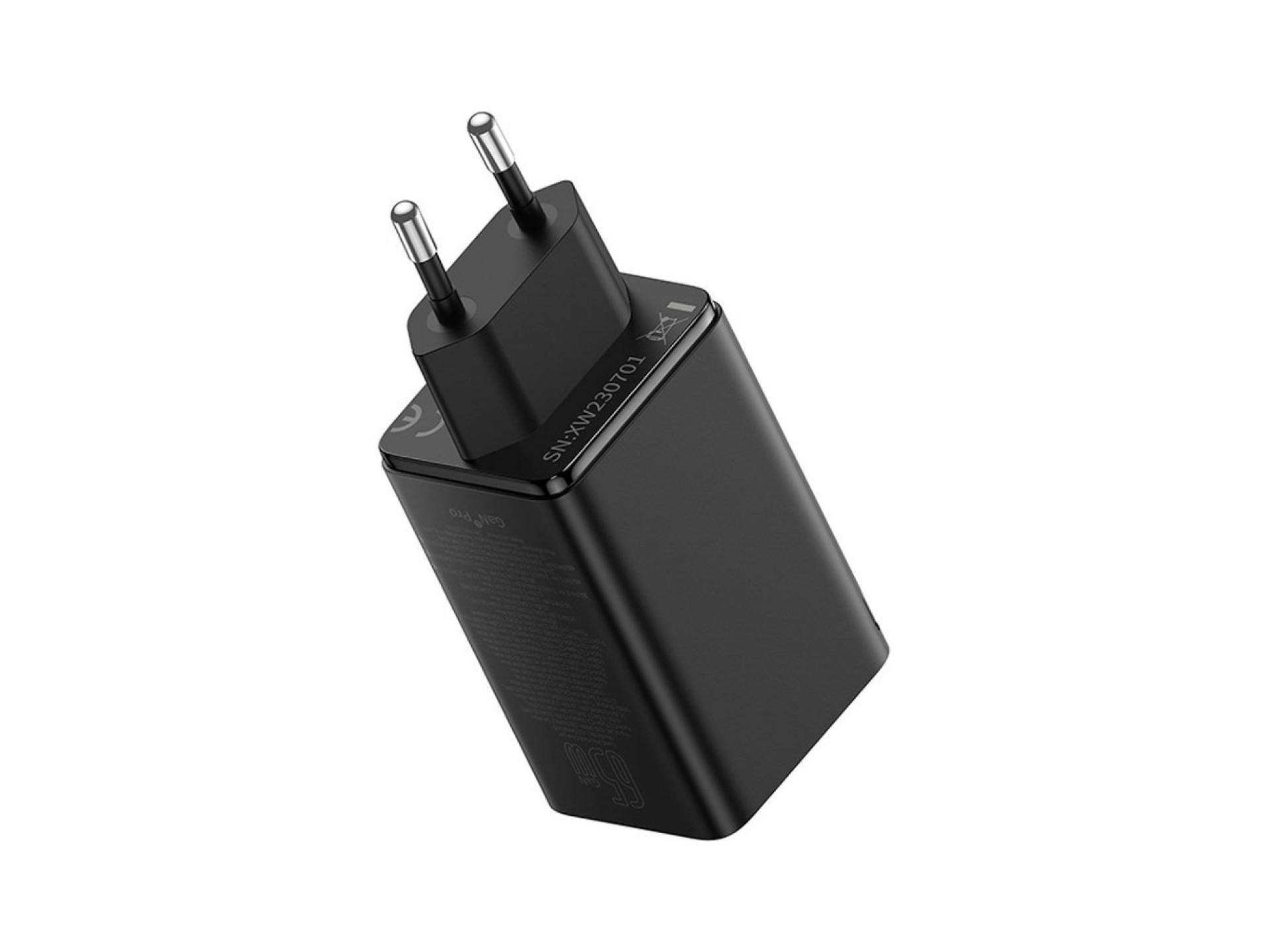 Baseus GaN6 Pro Charger 65W 2 x USB-C 2 x USB-A with Black USB-C Cable 100W 1m - Black