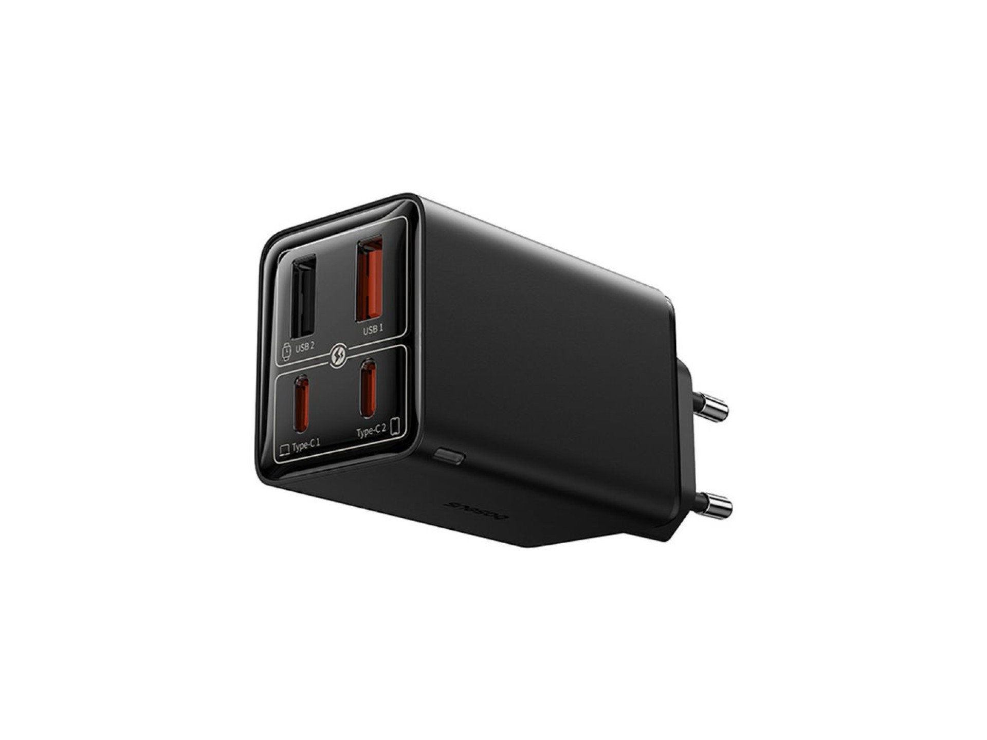 Baseus GaN6 Pro Charger 65W 2 x USB-C 2 x USB-A with Black USB-C Cable 100W 1m - Black