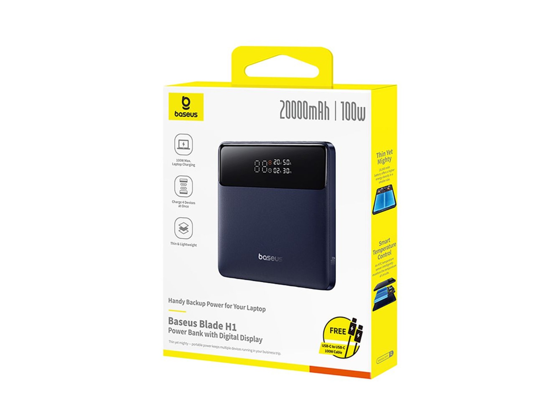 Baseus Blade H1 20000mAh 100W Powerbank with Display - Black