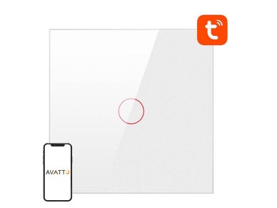 Smart Light Switch ZigBee Avatto LZTS02-EU-W1 1 Way No Neutral TUYA (white)