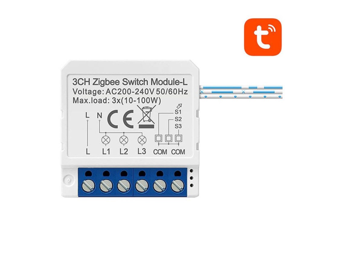 Smart Switch Module ZigBee Avatto LZWSM16-W3 No Neutral TUYA