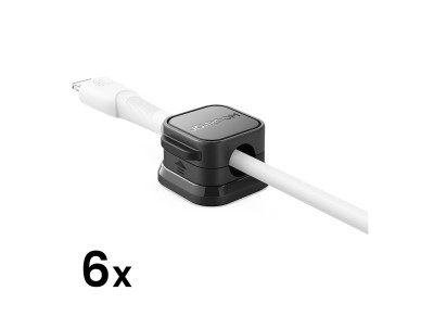 Joyroom JR-ZS368 magnetic cable organizer - black (6 pcs.)
