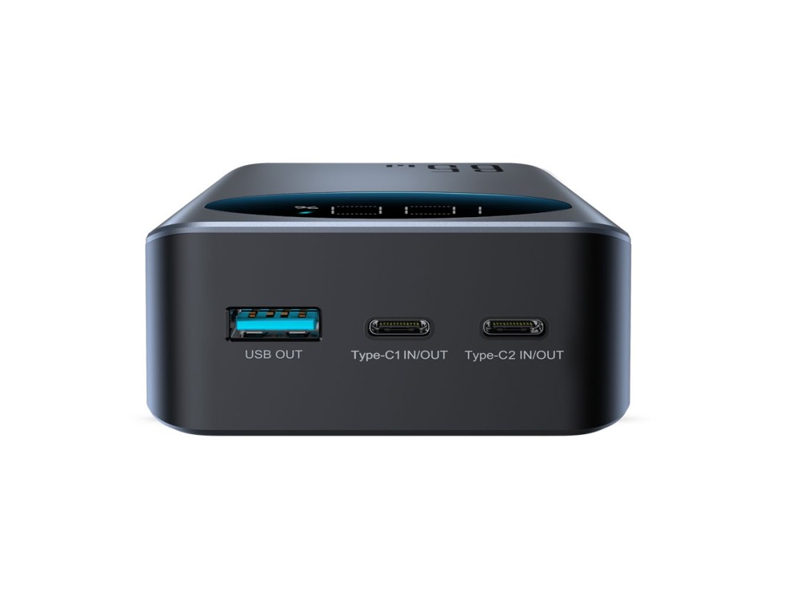 Batera externa Joyroom de 30000 mAh y 65 W con pantalla digital (JR-PBF05) - negra