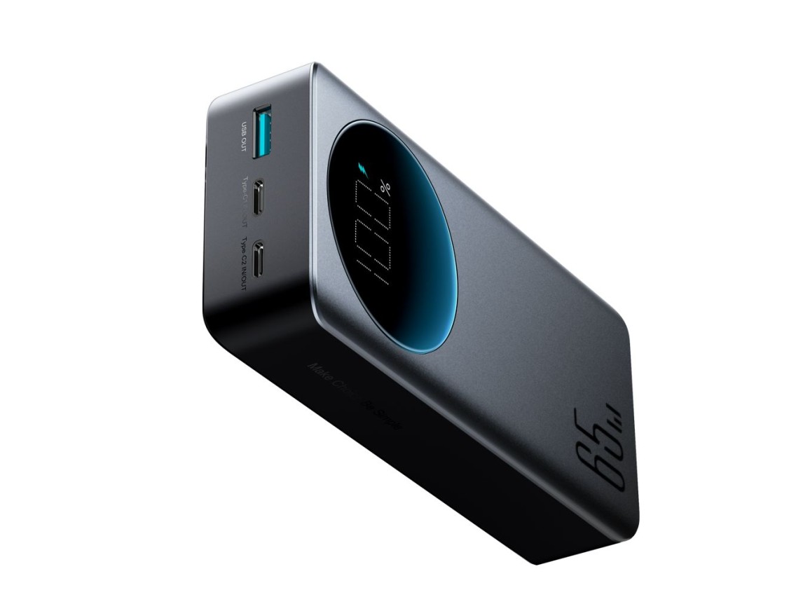 Batera externa Joyroom de 30000 mAh y 65 W con pantalla digital (JR-PBF05) - negra