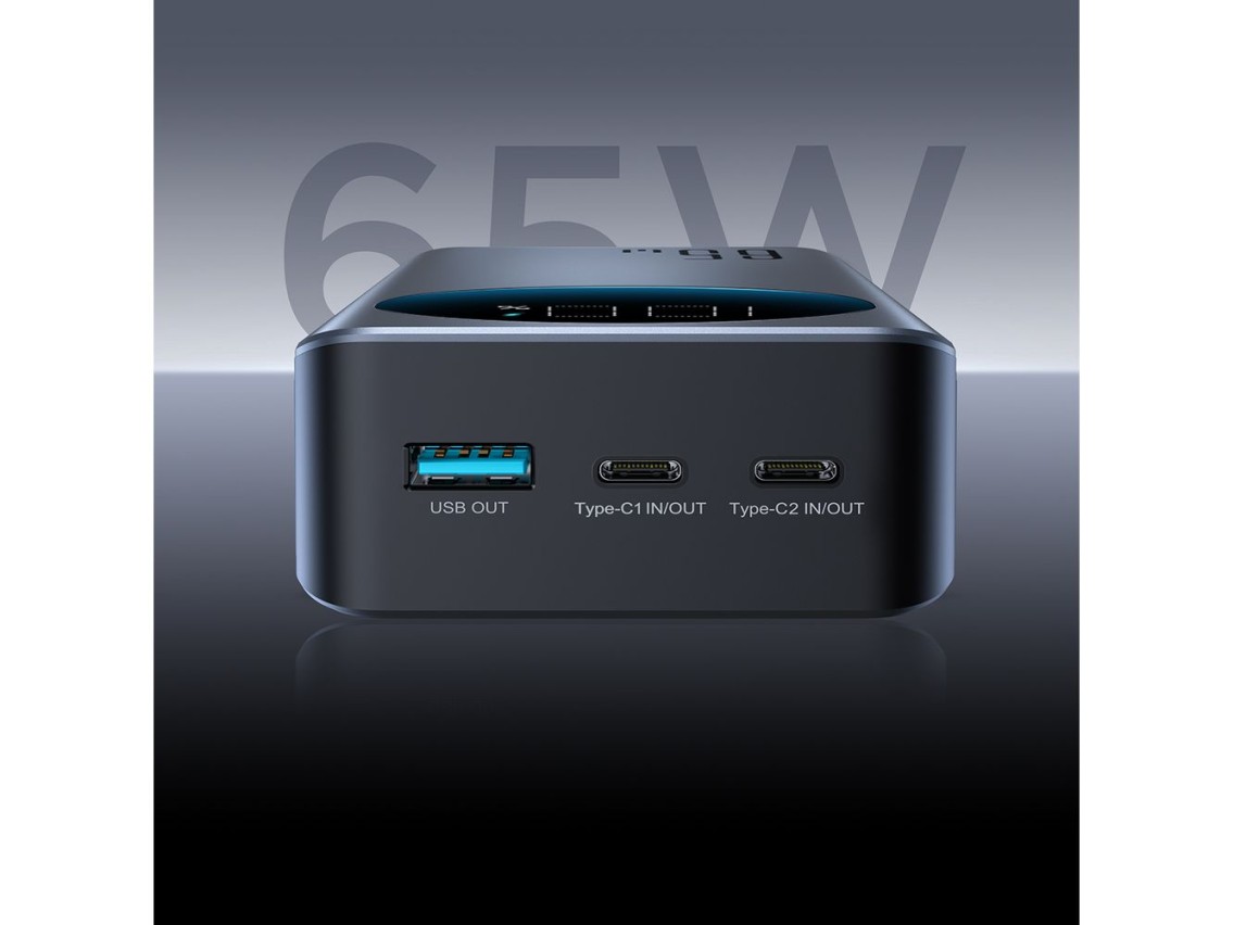 Batera externa Joyroom de 30000 mAh y 65 W con pantalla digital (JR-PBF05) - negra