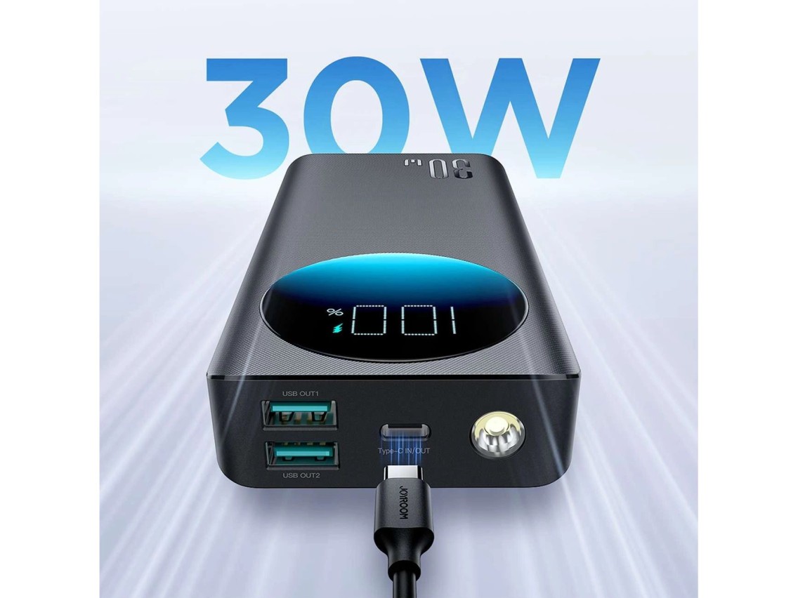 Batera externa Joyroom JR-PBF02 30W 20000mAh + Cable USB-A - USB-C 0.25m - negro