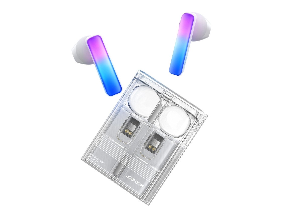 Auriculares inalámbricos TWS Joyroom JR-TC1 IceLens Series con luces LED - blancos