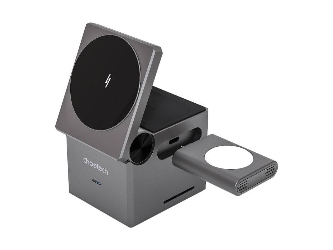 Carregador indutivo Choetech T632-F 3 em 1 de 15 W (preto)