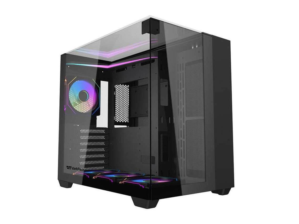 Darkflash TH285 computer case (black) + 4 fans