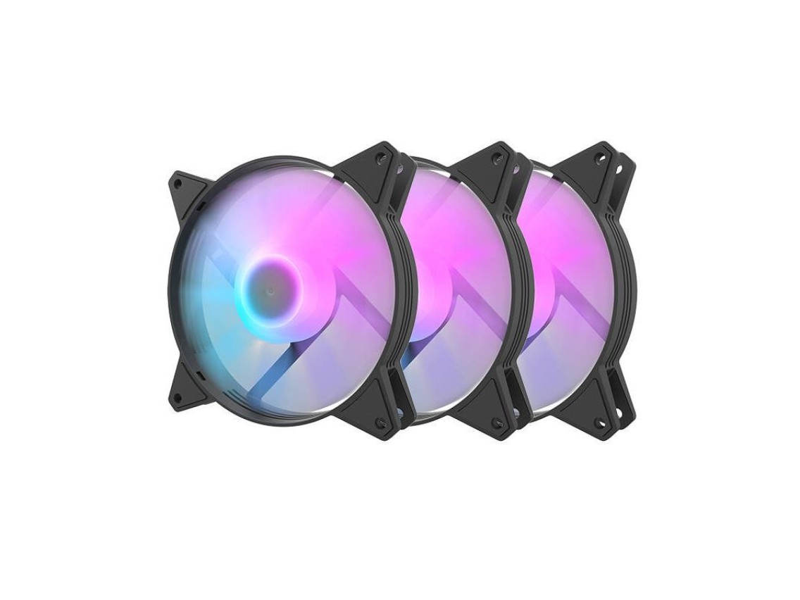 Conjunto de ventoinhas para computador Darkflash C6, RGB, 3 em 1 120x120 (preto)