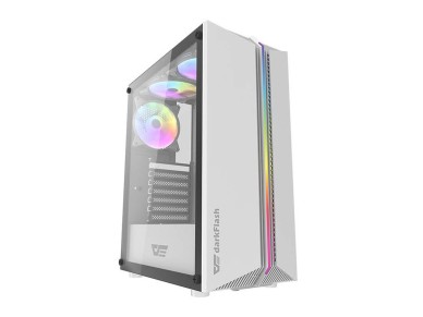 Caja de ordenador Darkflash DK151 con iluminacin LED (blanca) + 3 ventiladores RGB