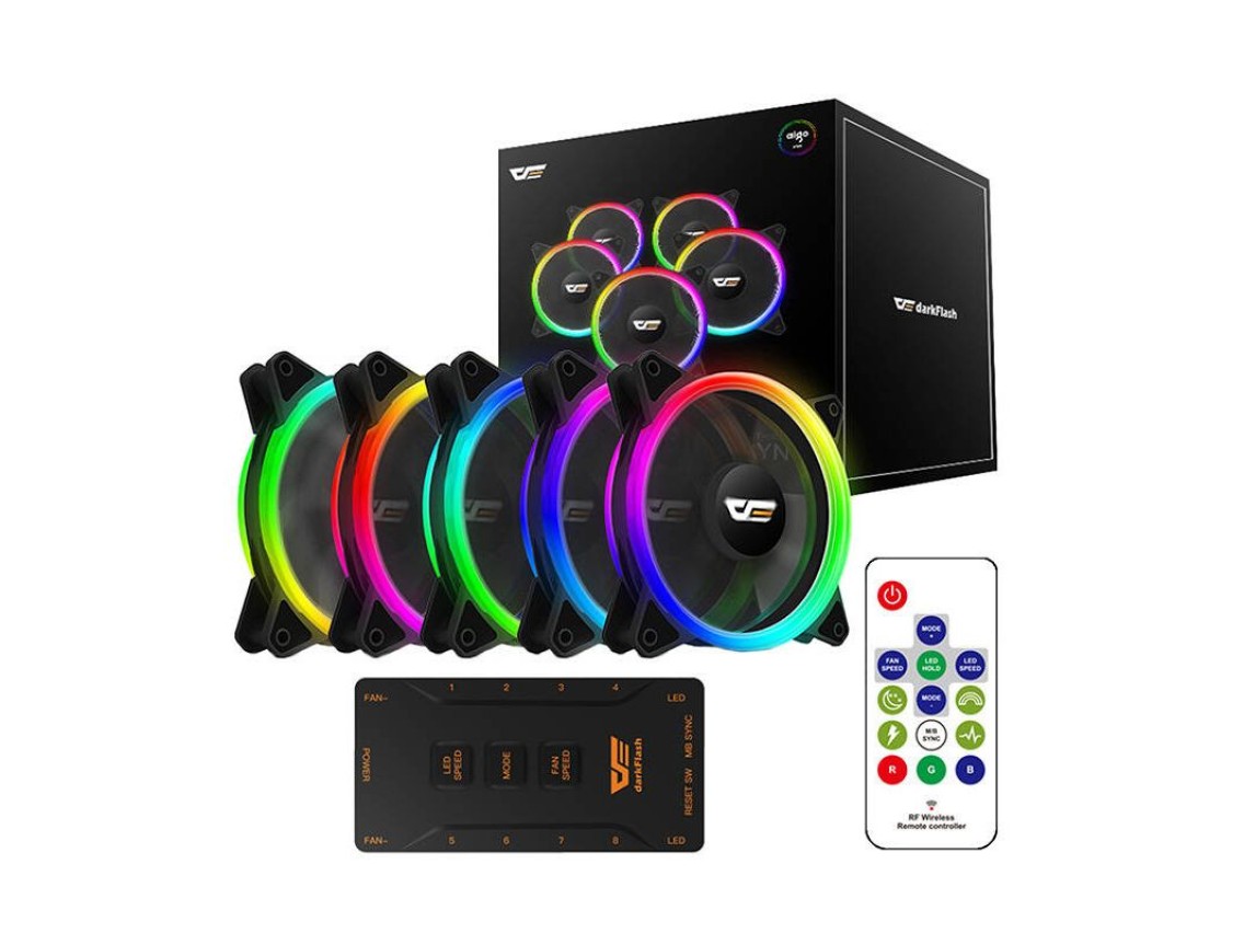 Computer Fan Set ARGB Darkflash DR12 Pro 5in1 120x120 (black)