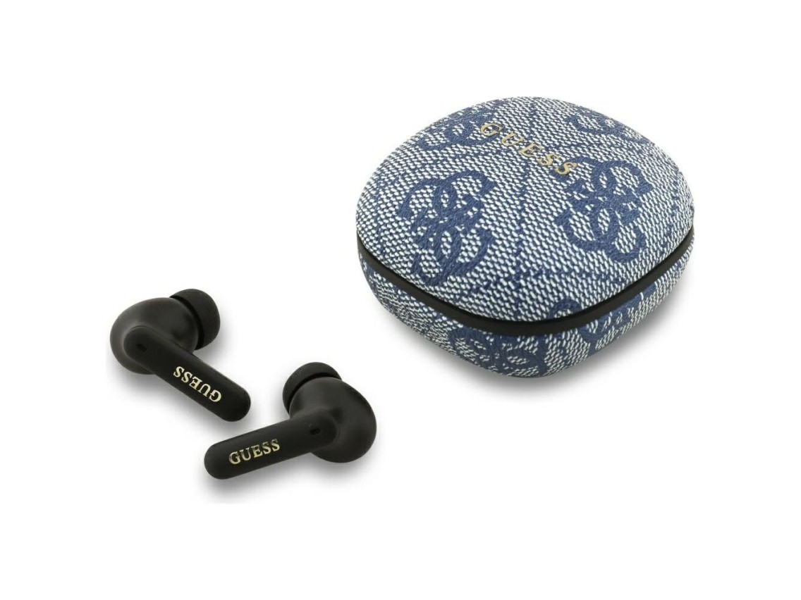 Auriculares inalmbricos Guess 4G Classic con logo metlico y cancelacin de ruido - Azul