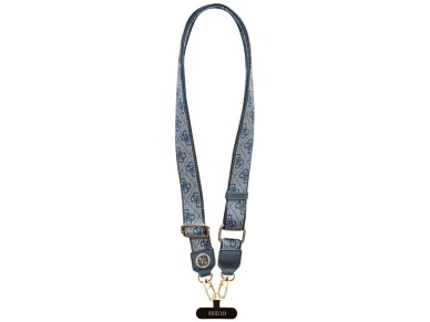 Guess Universal CBDY 4G Tether Patch Strass Metal Logo Phone Lanyard - Blue