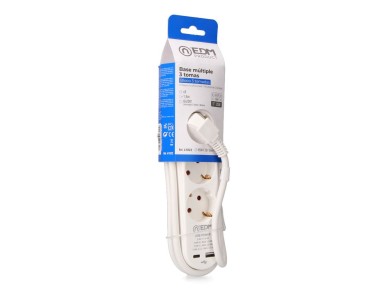 Extension cord with 3 schuko 2p+e sockets, with switch, 2 usb a + c, 16 a 250 v, cable h05vv-f, 3g1,