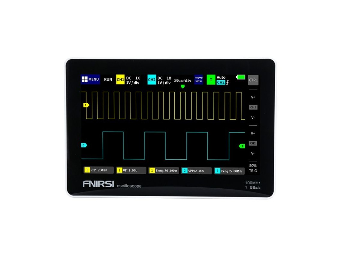 Osciloscópio portátil FNIRSI 1013D de 7 polegadas