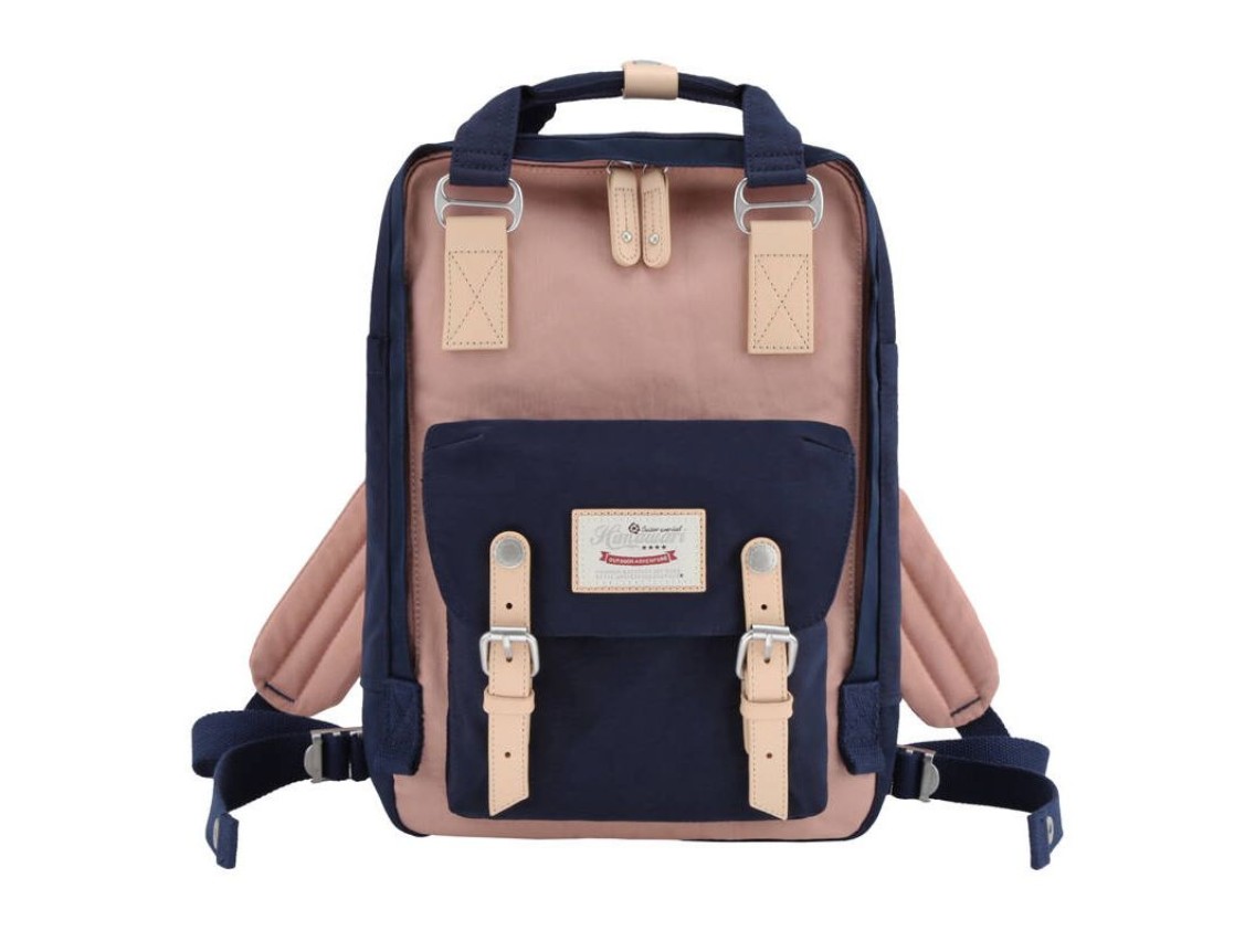 Mochila para laptop Himawari 188L 14'' (azul marinho e rosa)