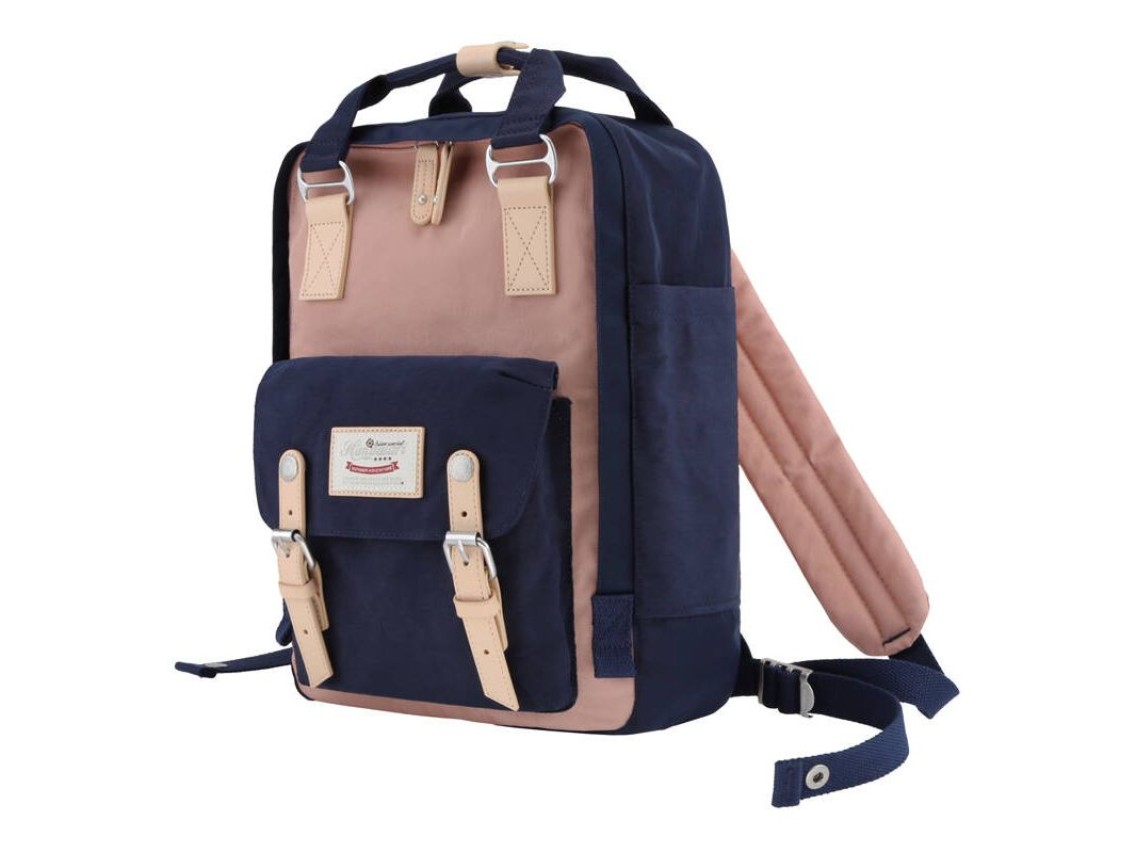 Mochila para laptop Himawari 188L 14'' (azul marinho e rosa)