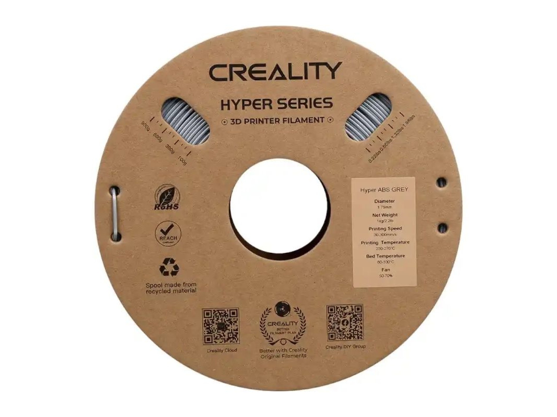 Filamento Hyper ABS Creality (Cinza)
