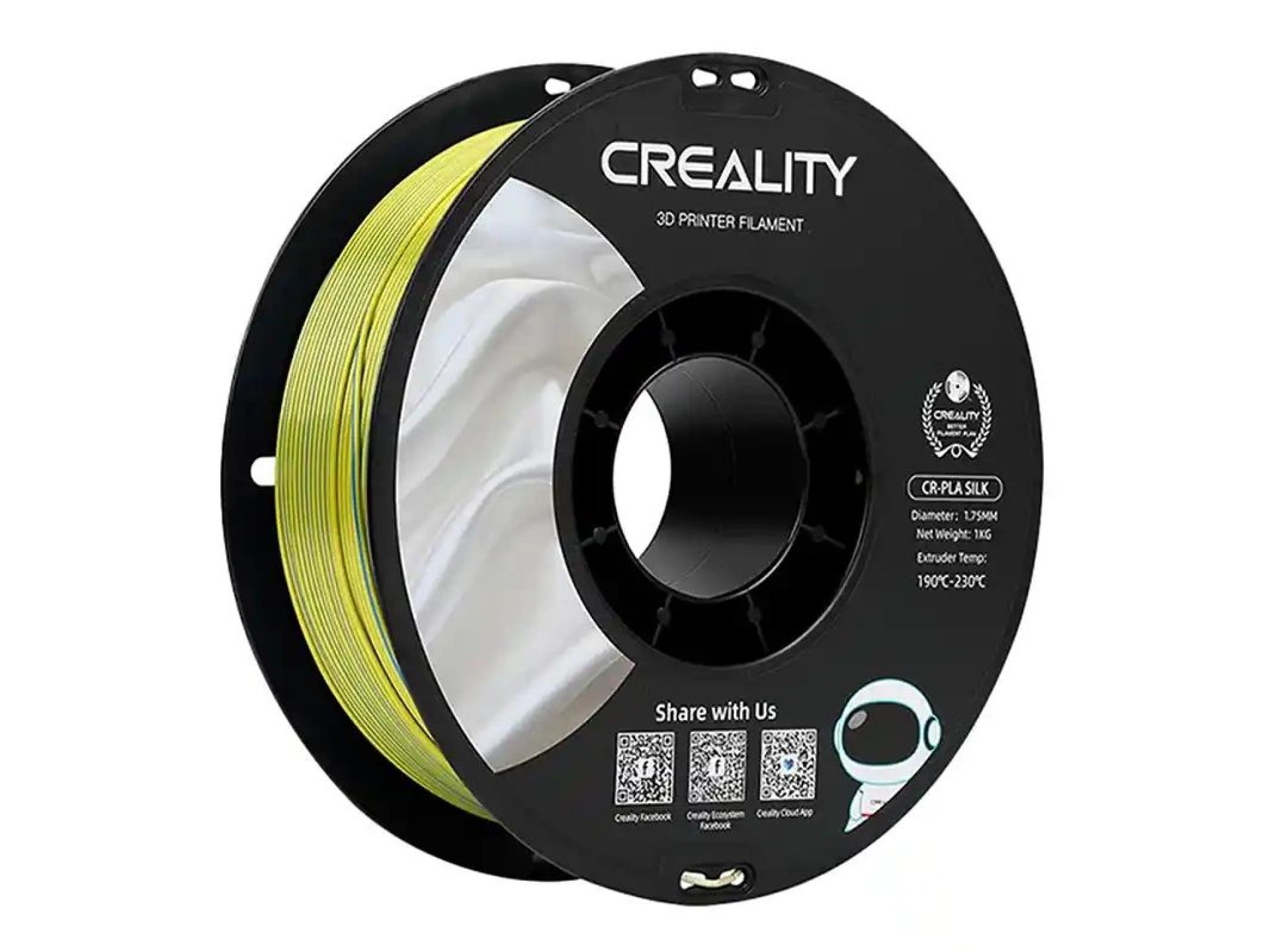 Filamento PLA CR-Silk Creality (amarillo-azul)