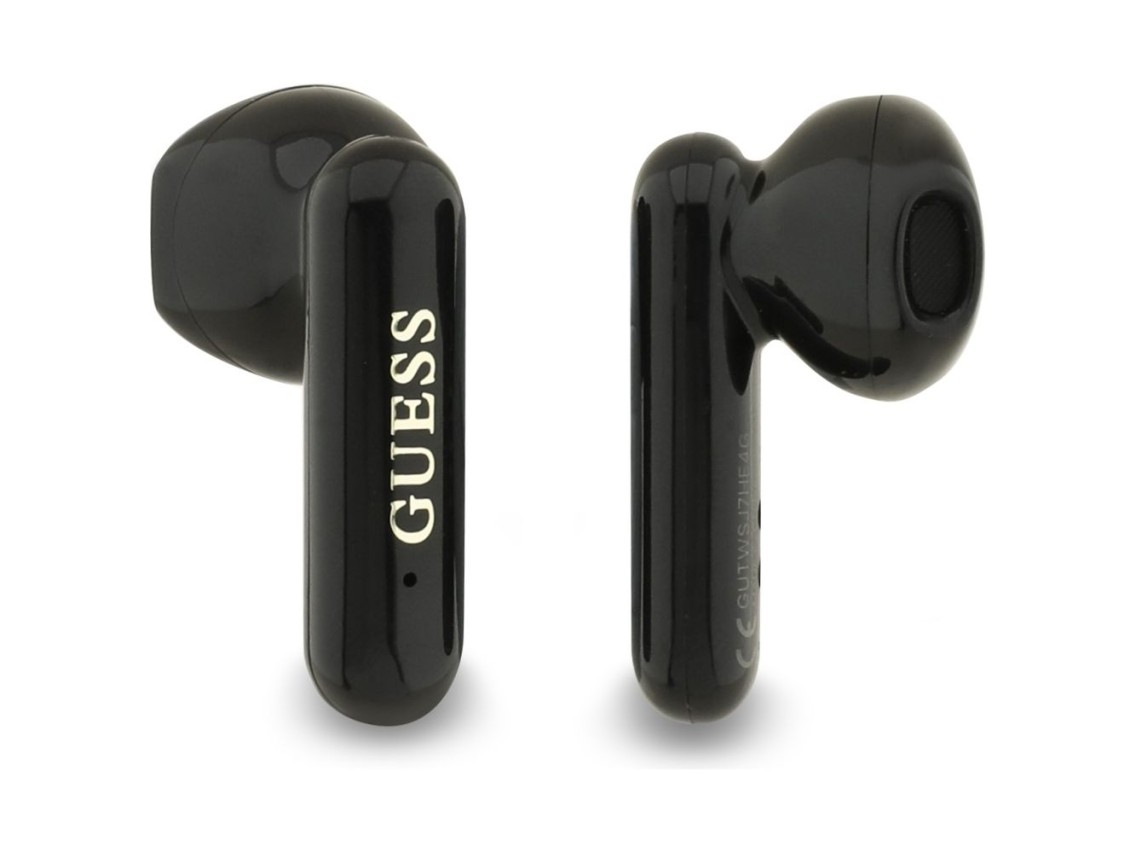 Fones de ouvido sem fio Guess 4G Metal Logo TWS - preto