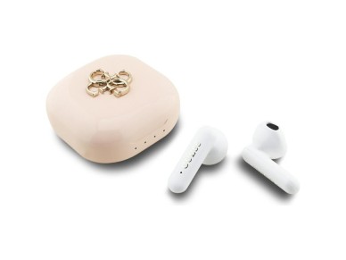 Fones de ouvido sem fio Guess 4G Metal Logo TWS - Rosa Fones de ouvido sem fio Guess 4G Metal Logo TWS - Rosa