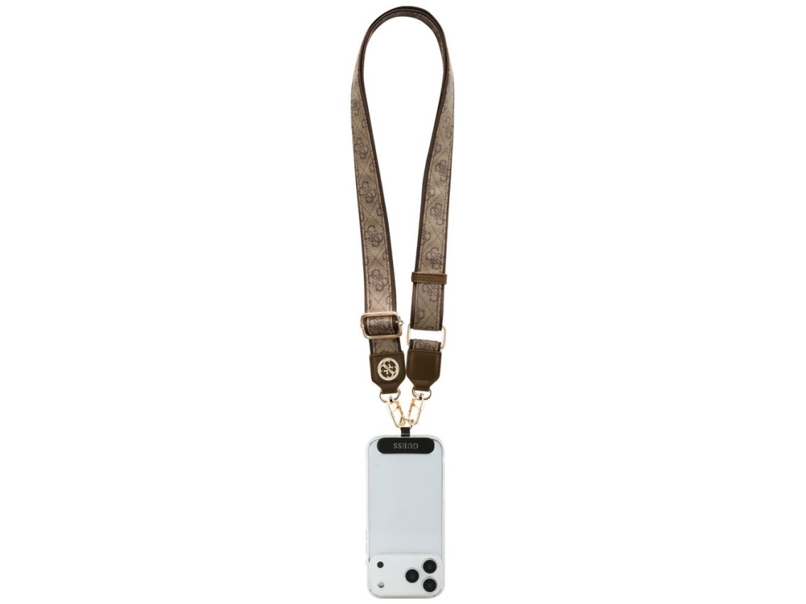 Parche universal Guess CBDY 4G Tether Patch con logo metálico Strass para teléfono - Marrón