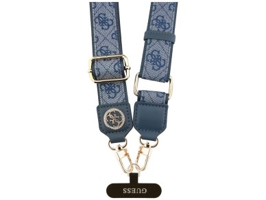 Guess Universal CBDY 4G Tether Patch Strass Metal Logo Phone Lanyard - Blue
